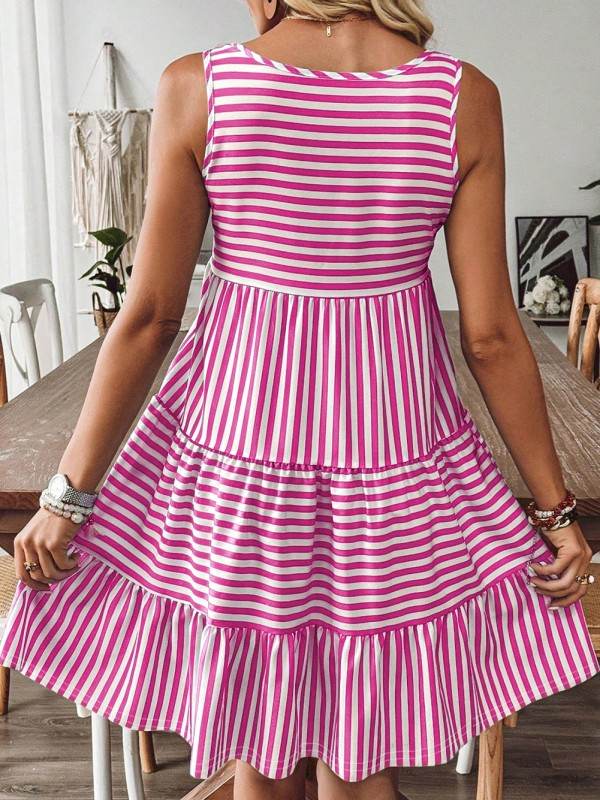 Cotton Pink Blue Multi Way Dress