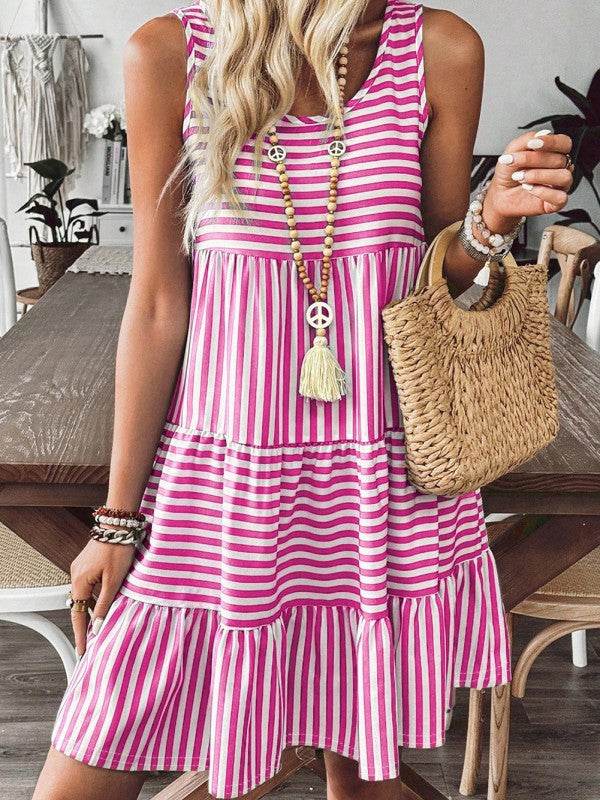 Cotton Pink Blue Multi Way Dress