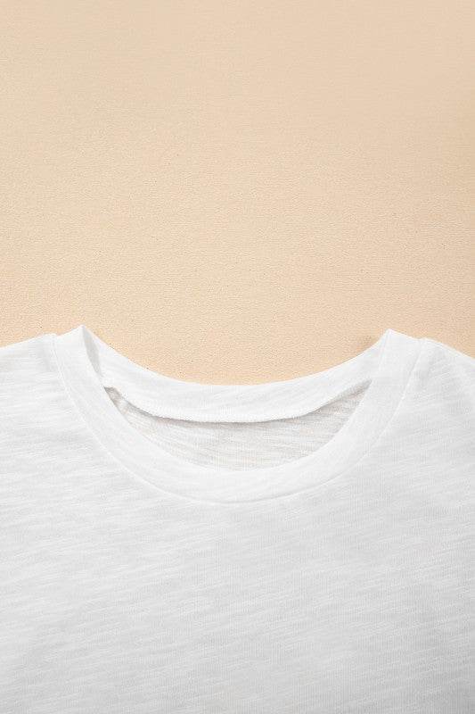 Cotton White Black Ruffle Sleeve Plain Blouse