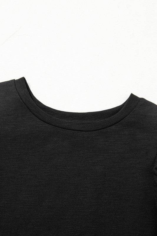 Cotton White Black Ruffle Sleeve Plain Blouse