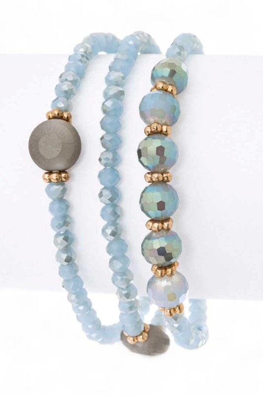 Mix Crystal Stretch Bracelet Set