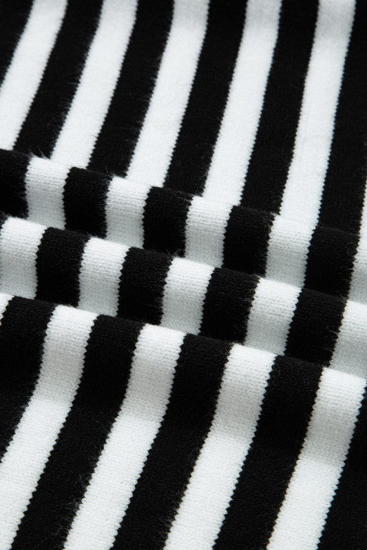 Striped Colorblock Patchwork Long Sleeve Sweater