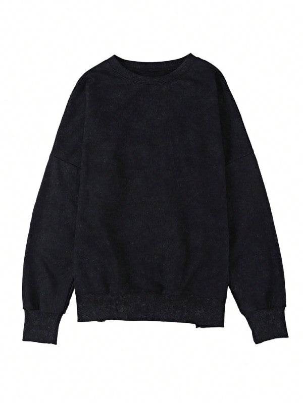 Cotton Acid Mineral Drop Shoulder Relax Sweatshirt