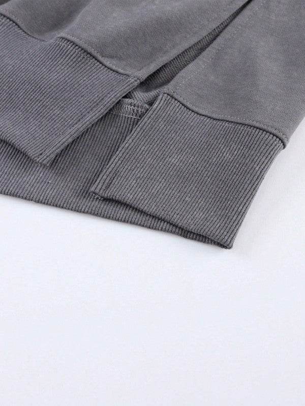Cotton Acid Mineral Drop Shoulder Relax Sweatshirt