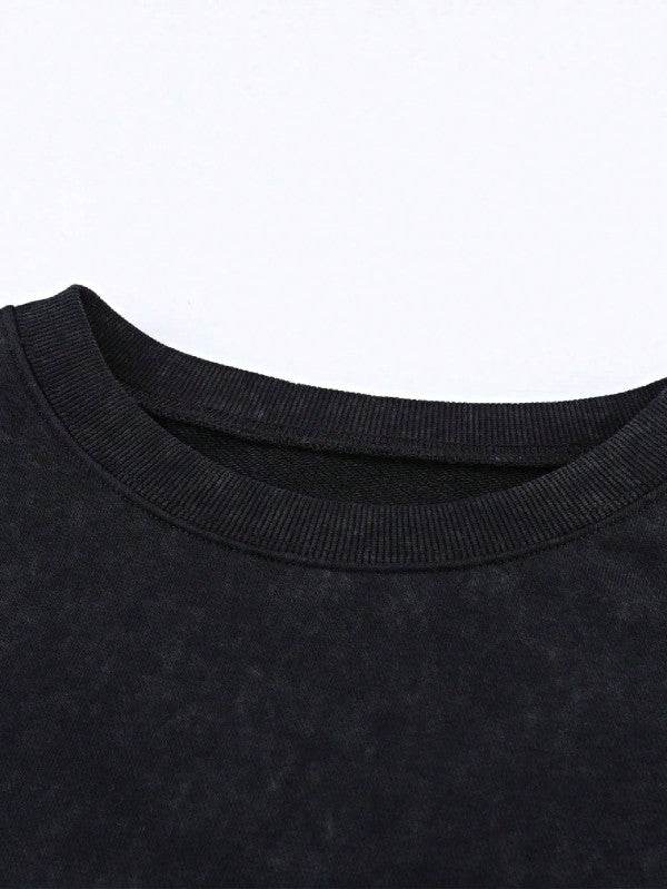 Cotton Acid Mineral Drop Shoulder Relax Sweatshirt