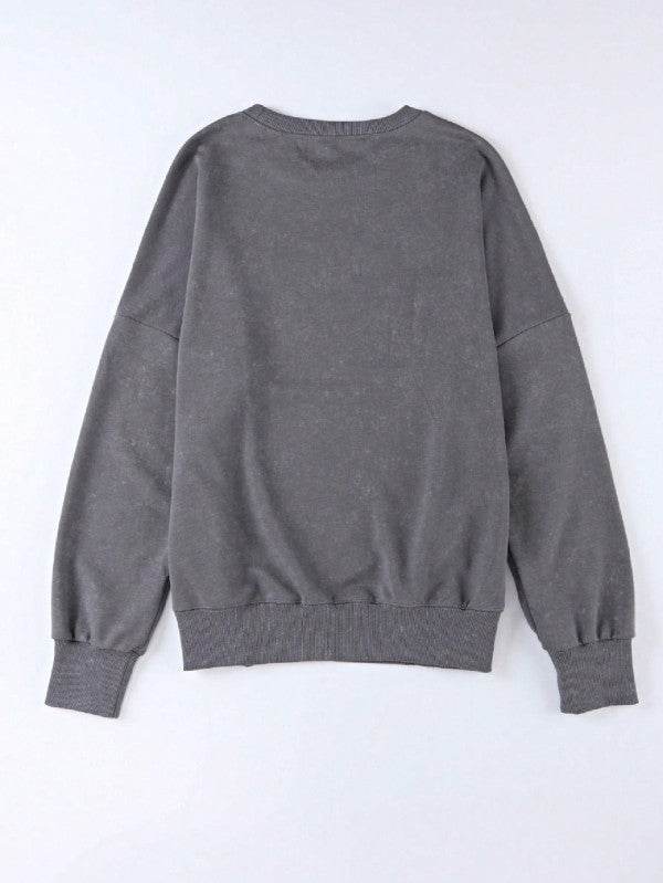 Cotton Acid Mineral Drop Shoulder Relax Sweatshirt