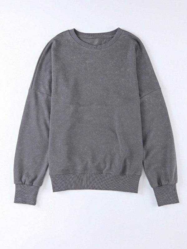 Cotton Acid Mineral Drop Shoulder Relax Sweatshirt