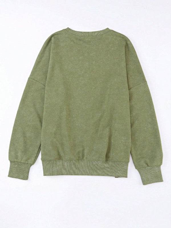 Cotton Acid Mineral Drop Shoulder Relax Sweatshirt