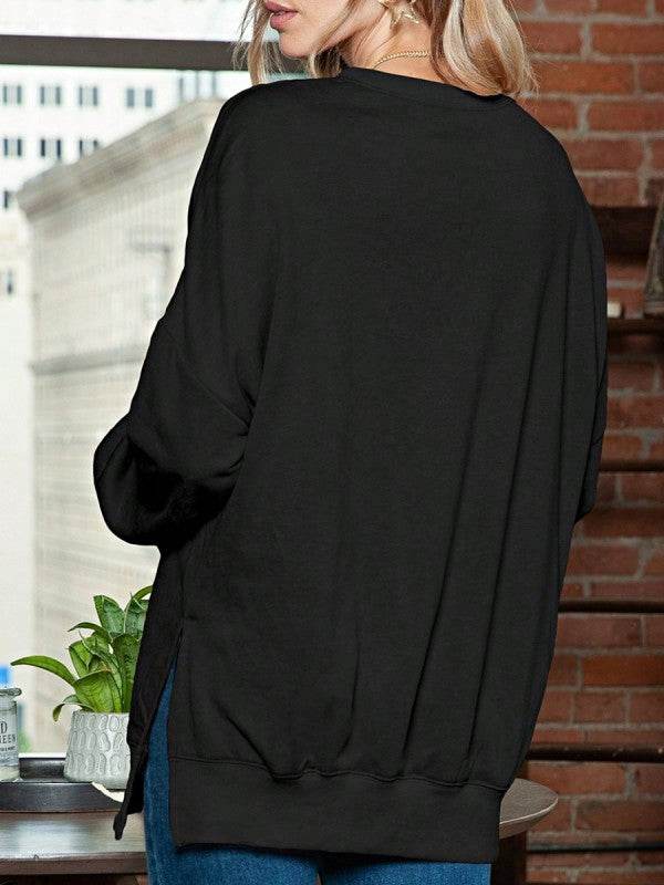 Cotton Acid Mineral Drop Shoulder Relax Sweatshirt