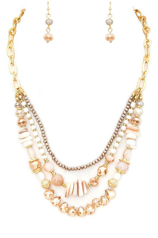 Mix Beads Layer Necklace Set