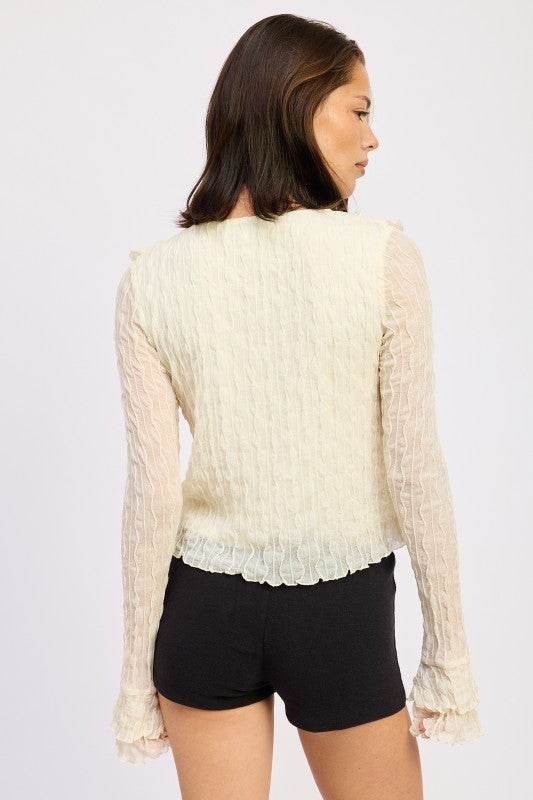 RUFFLED LONG SLEEVE TOP