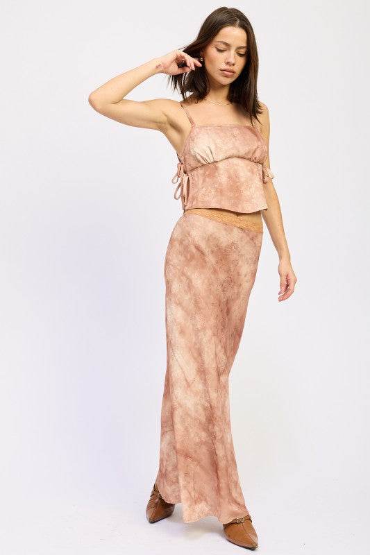 PRINTED TANK TOP WITH SIDE TIES
