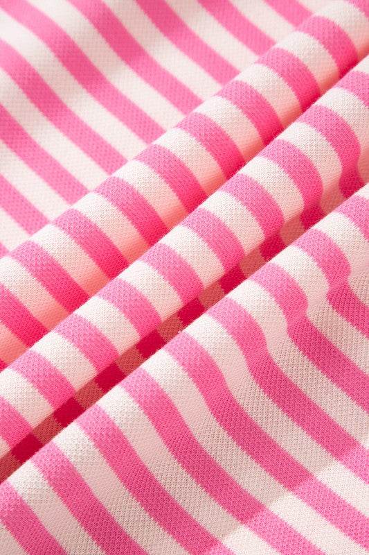 Cotton Pink Stripe backless t shirt
