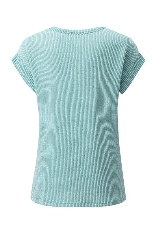 Viscose Twisted Ribbed Textured Solid T Shirt