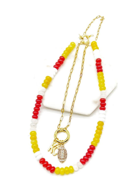 Chiefs Charm Rhinestone Kansas City Necklace KC