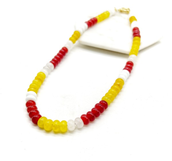 KC Chiefs Beaded Stone Necklace NFL Kansas City