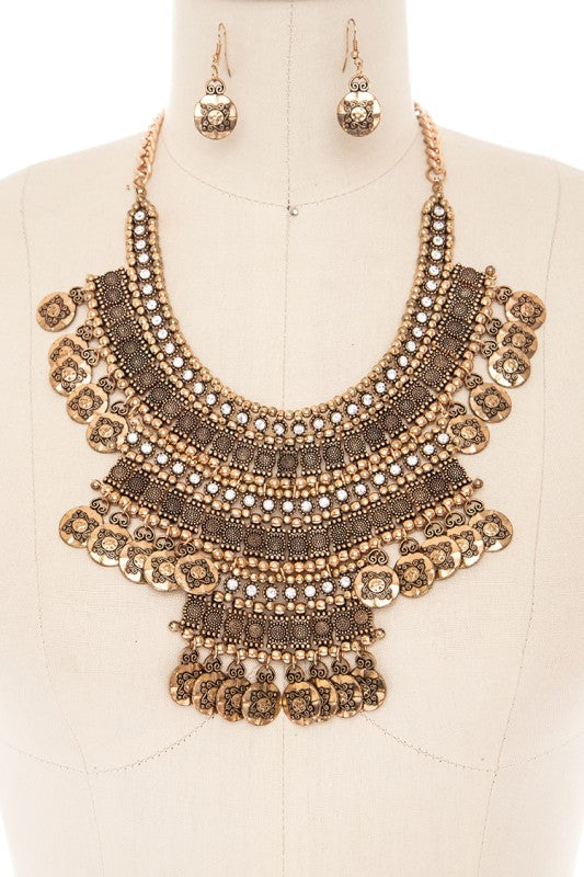Vintage Inspired Boho Statement Necklace Set