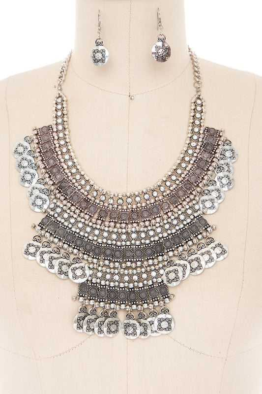 Vintage Inspired Boho Statement Necklace Set