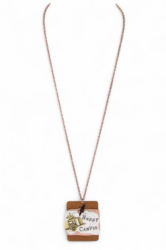 Happy Camper Tags Necklace