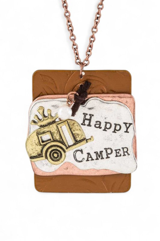 Happy Camper Tags Necklace