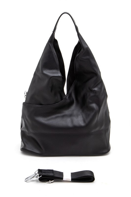 Rhinestone Convertible Top Handle Hobo Bag