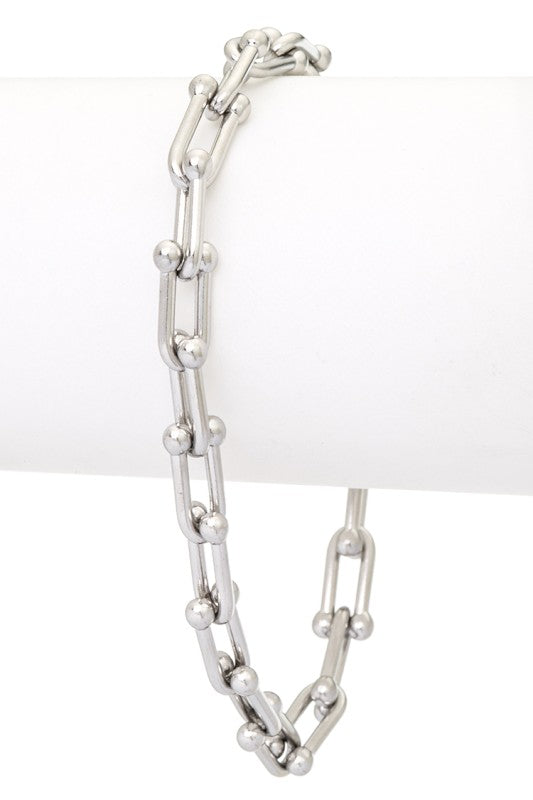Stainless Steel Paperclip Chain Link Bracelet
