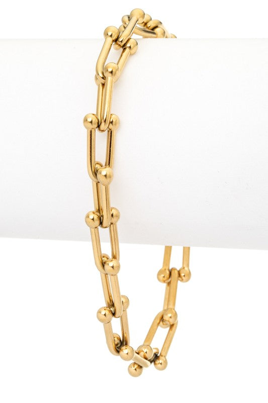 Stainless Steel Paperclip Chain Link Bracelet