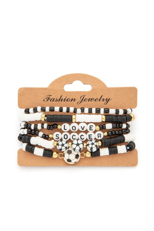 Love Soccer Bracelet Set