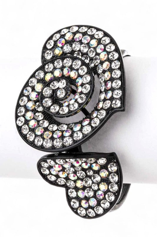 Crystal Flower Statement Bangle