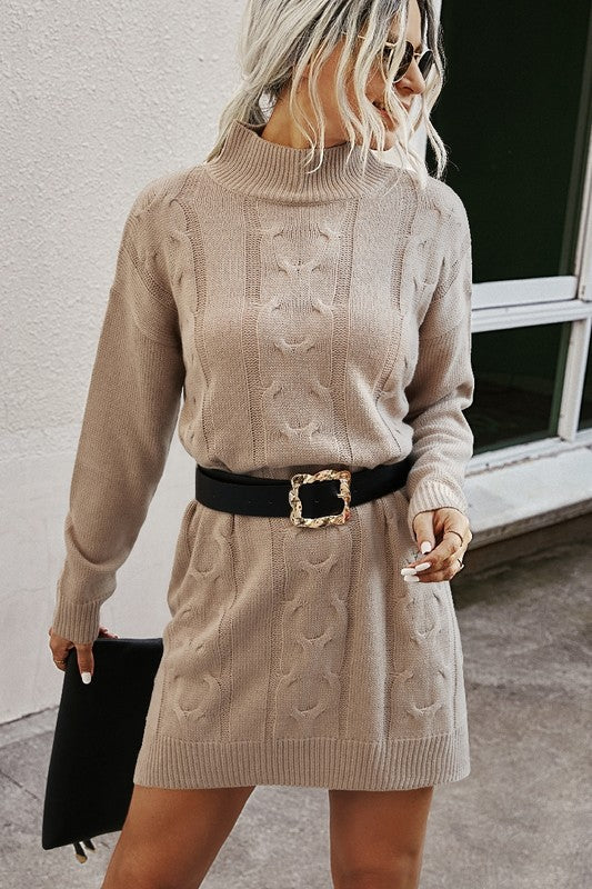 Mock Neck Knit Long Sleeves Sweater