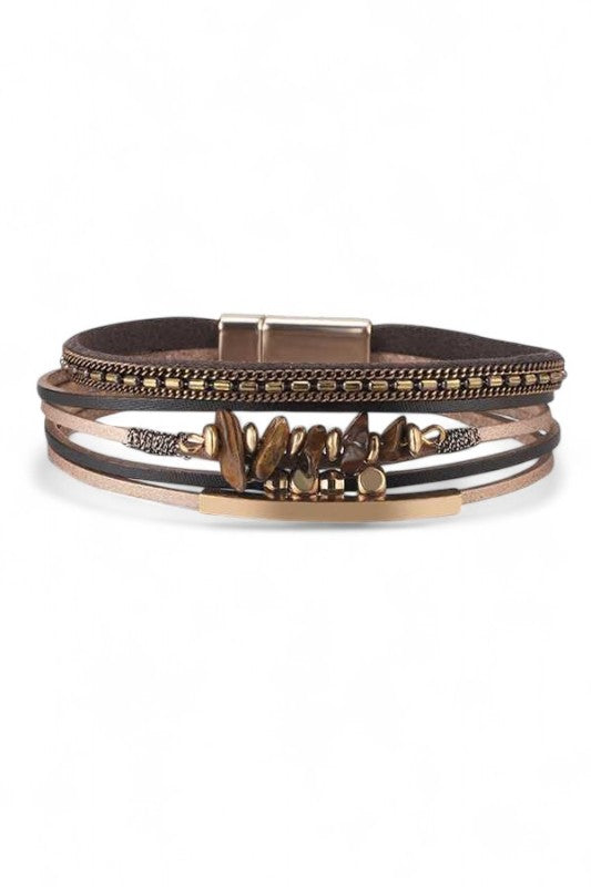 Mix Media Beaded Magnetic Bracelet
