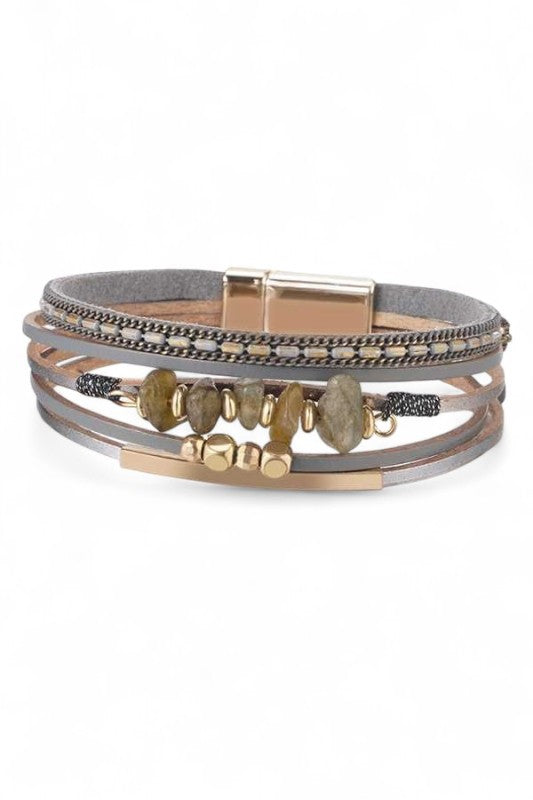 Mix Media Beaded Magnetic Bracelet