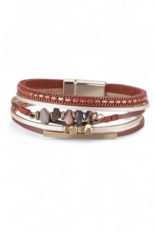 Mix Media Beaded Magnetic Bracelet