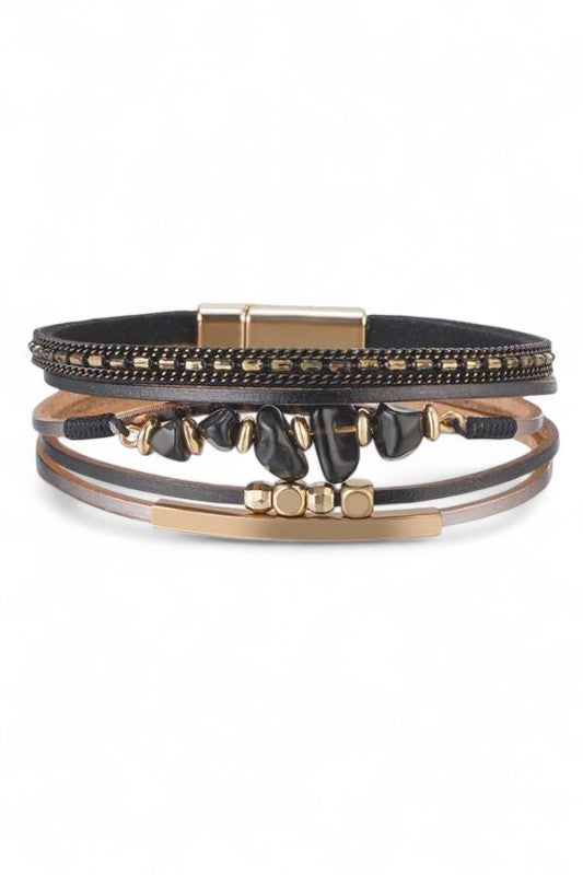 Mix Media Beaded Magnetic Bracelet