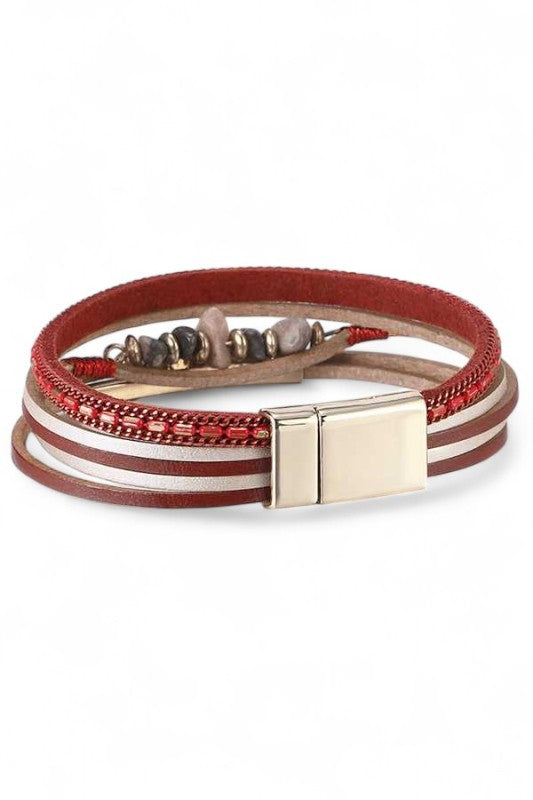 Mix Media Beaded Magnetic Bracelet