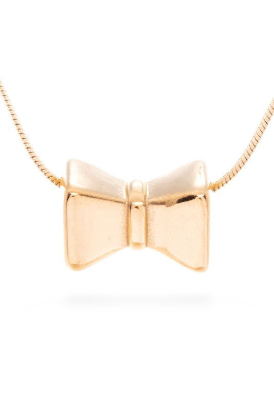 Petite Bow Tie Pendant Necklace