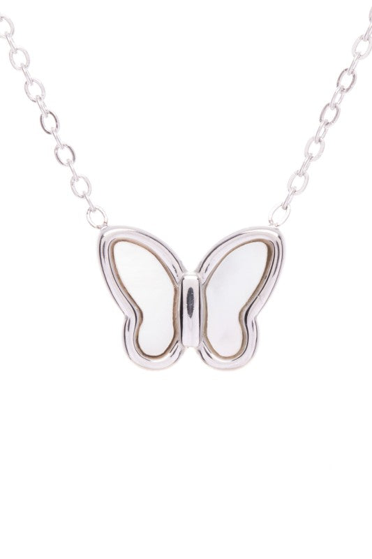 MOP Petite Butterfly Pendant Necklace
