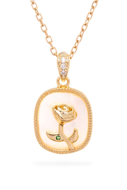 Rose MOP Dainty Pendant Necklace