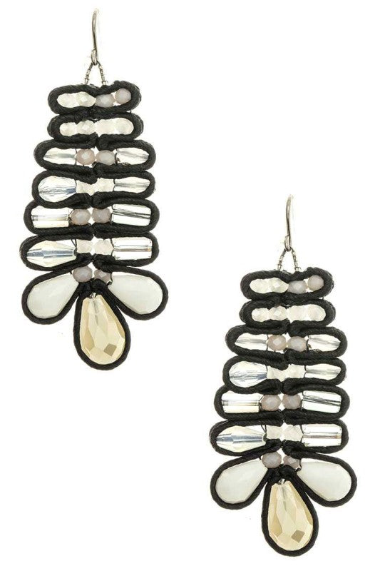 Mix Bead Leaf Earrings