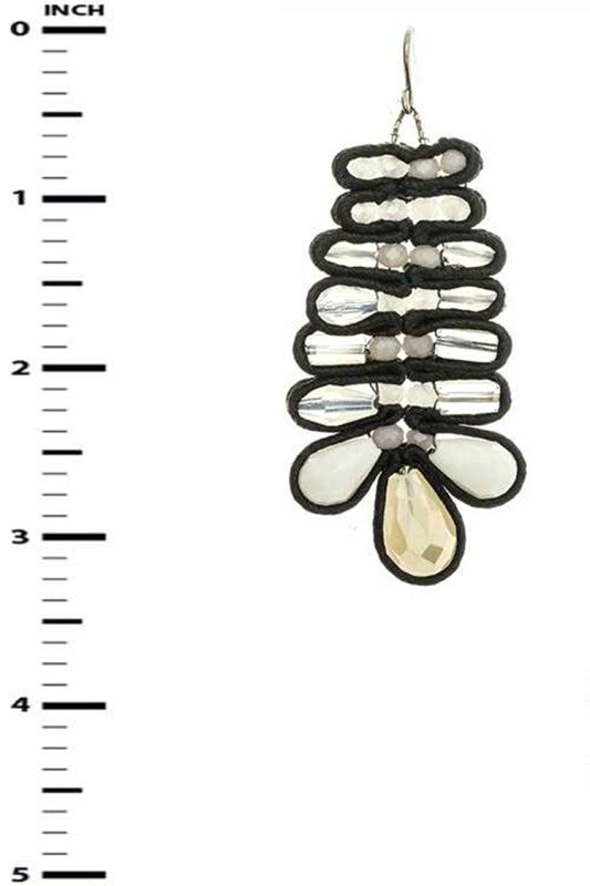 Mix Bead Leaf Earrings