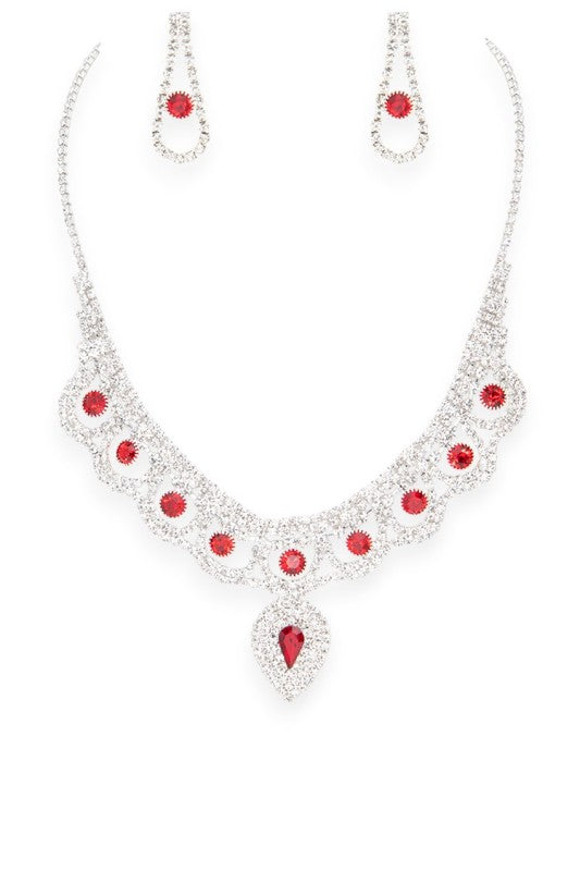 Statement Rhinestone Bridal Necklace Set