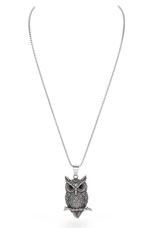 Iconic Owl Unisex Stainless Steel Pendant Necklace