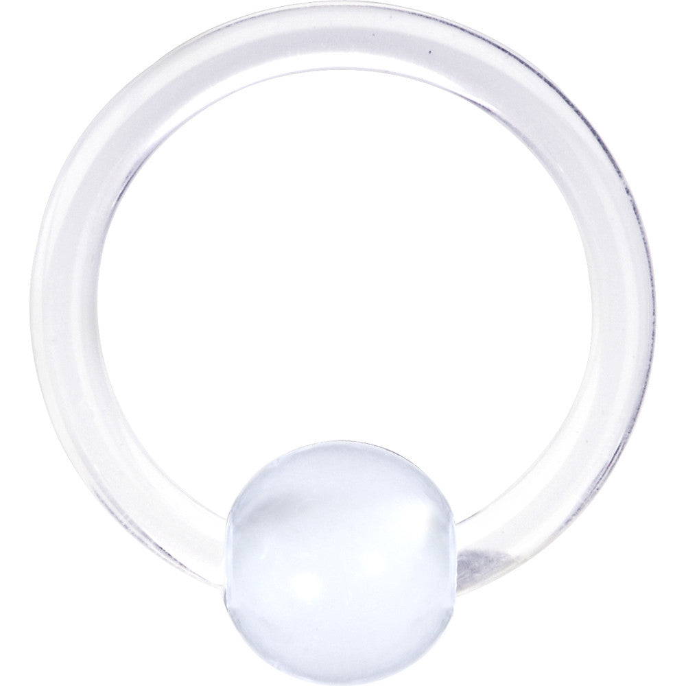 14G 1/2 Clear Acrylic BCR Captive Ring