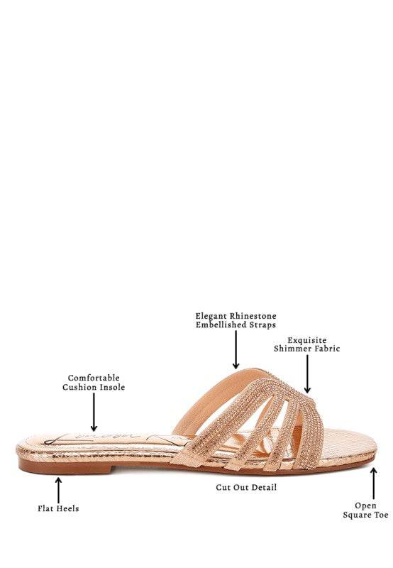 Dindy Rhinestone Cut Out Flats