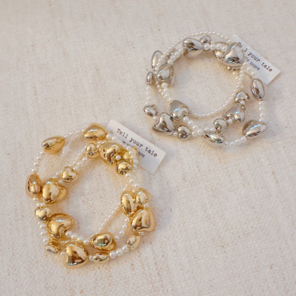 Annie Puffy Hearts Bracelet Set Of 3