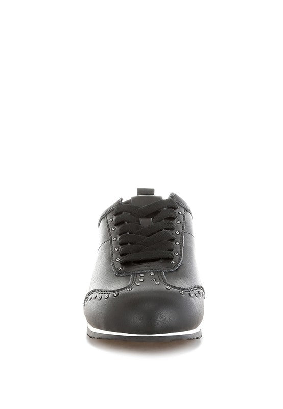 Odaya Studded Real Soft Leather Sneakers