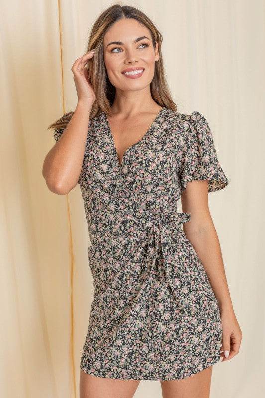 Ditsy Floral Wrap Dress