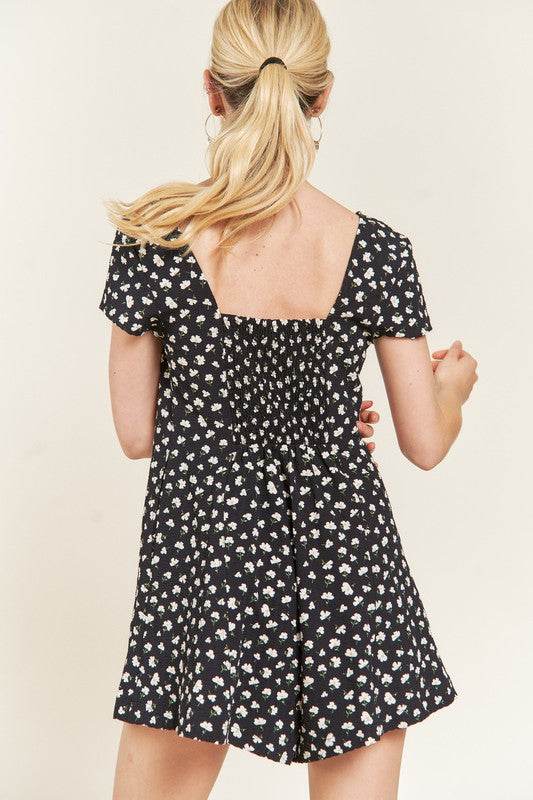 FLORAL BUTTON DOWN ROMPER