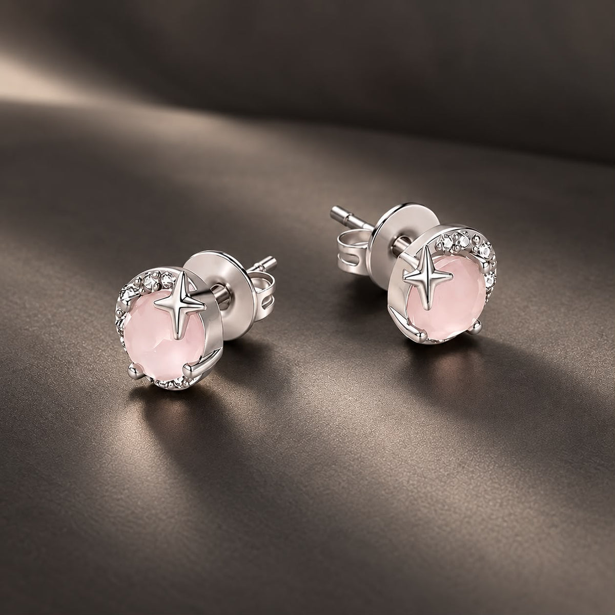 925 Sterling Silver White Crystal Pavé CZ 0.7x0.8cm Stud Earrings for Women