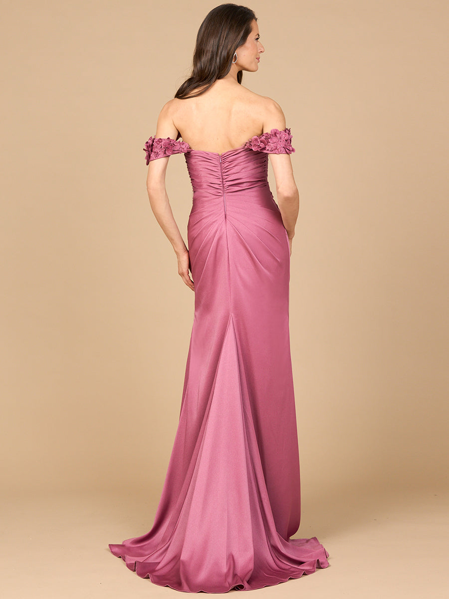 Off Shoulder Crepe Gown